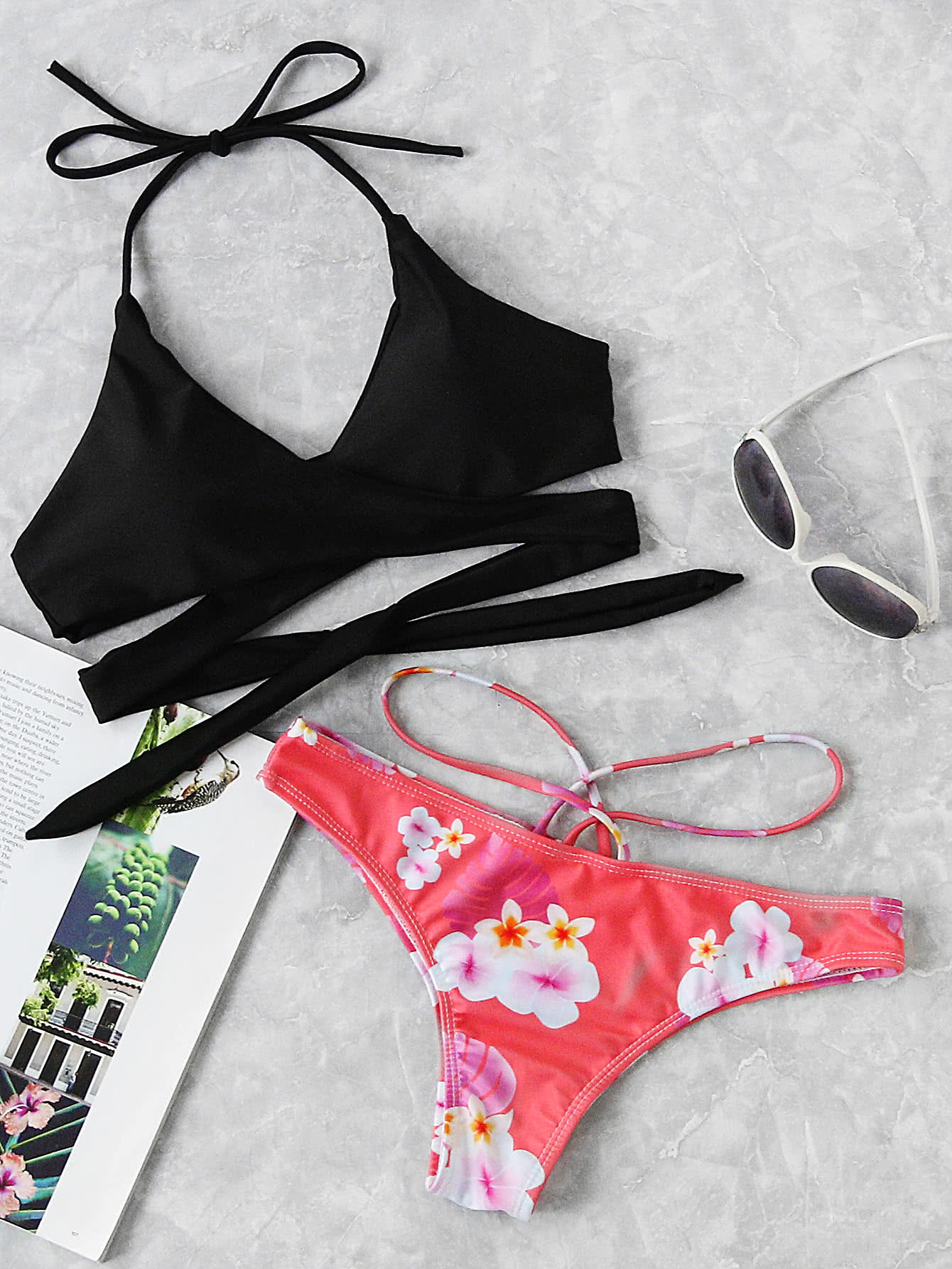 Cross Wrap Strappy Mix And Match Bikini Set small beginnings mix and match