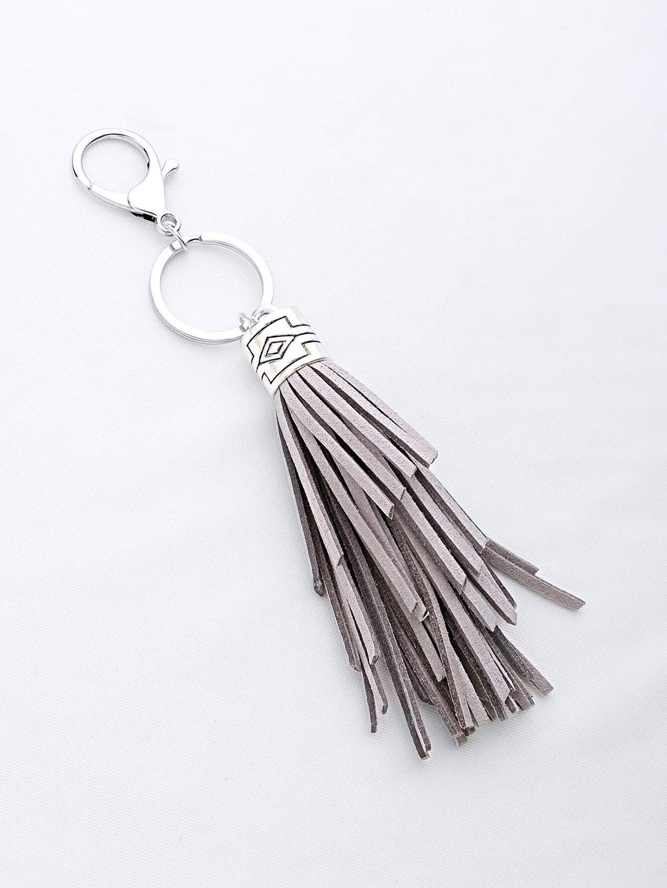 Contrast Fringe Keychain SheIn(Sheinside)
