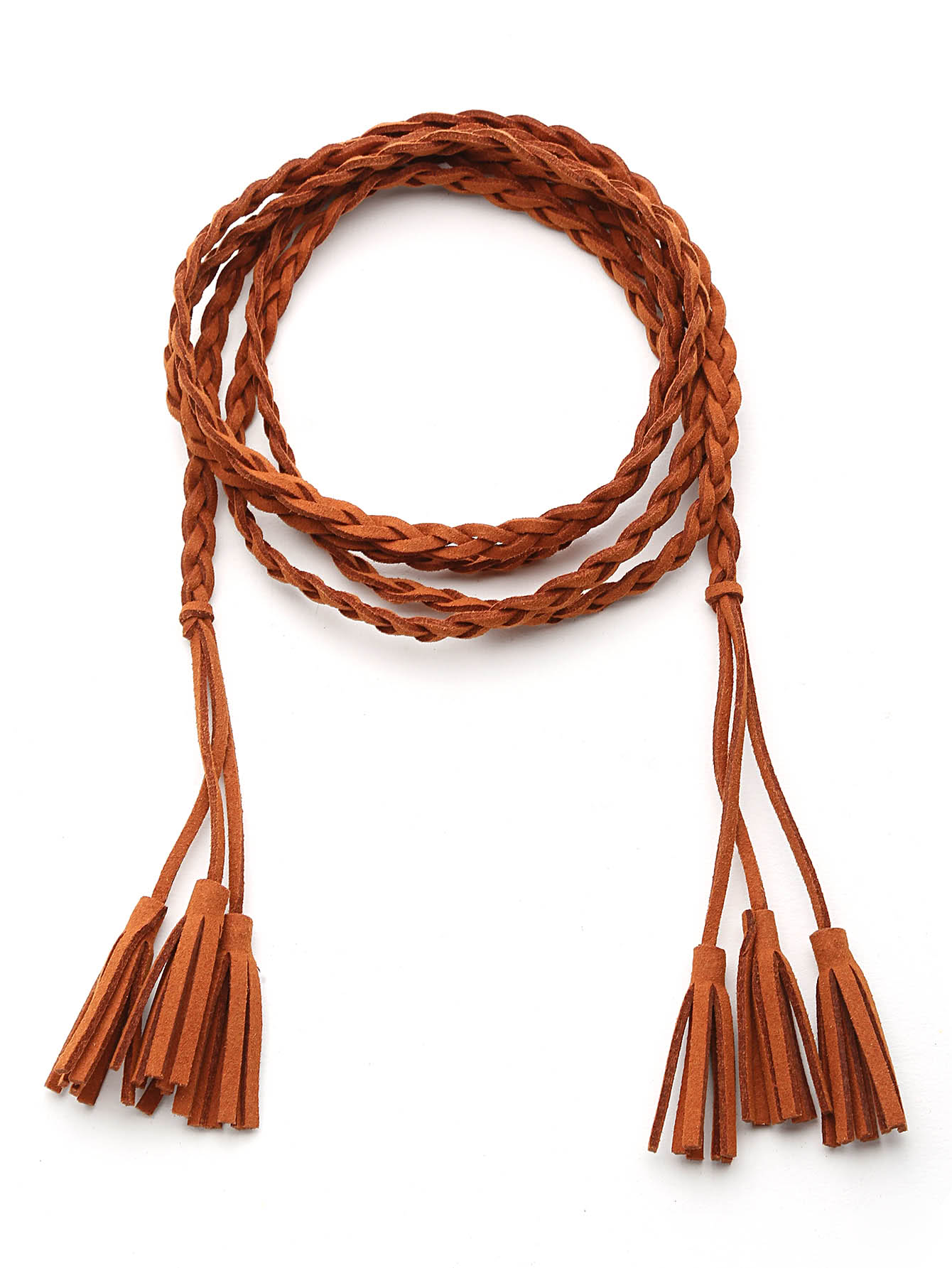 Braided Tie Belt With Tassel SheIn(Sheinside)