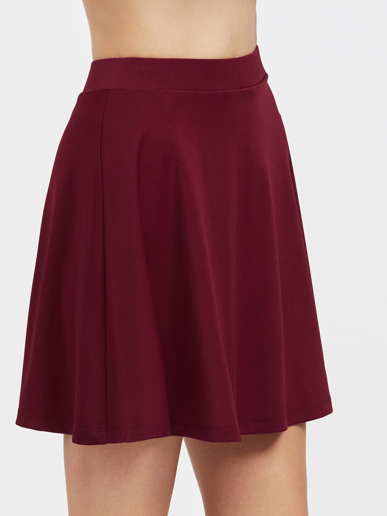 Elastic Band Waist Flowy Skirt -SheIn(Sheinside)