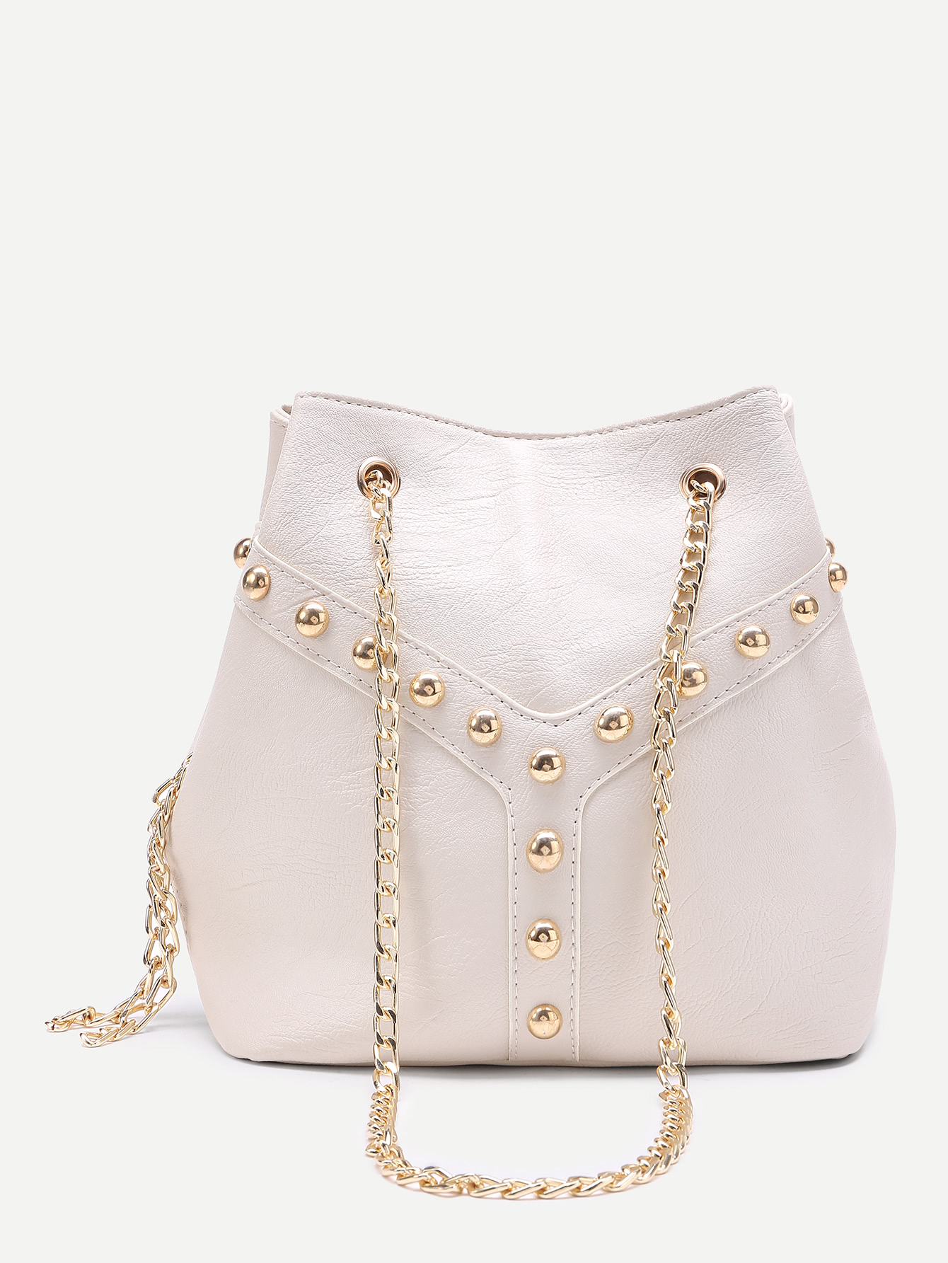 Beaded Detail Bucket Bag With Chain SheIn(Sheinside)