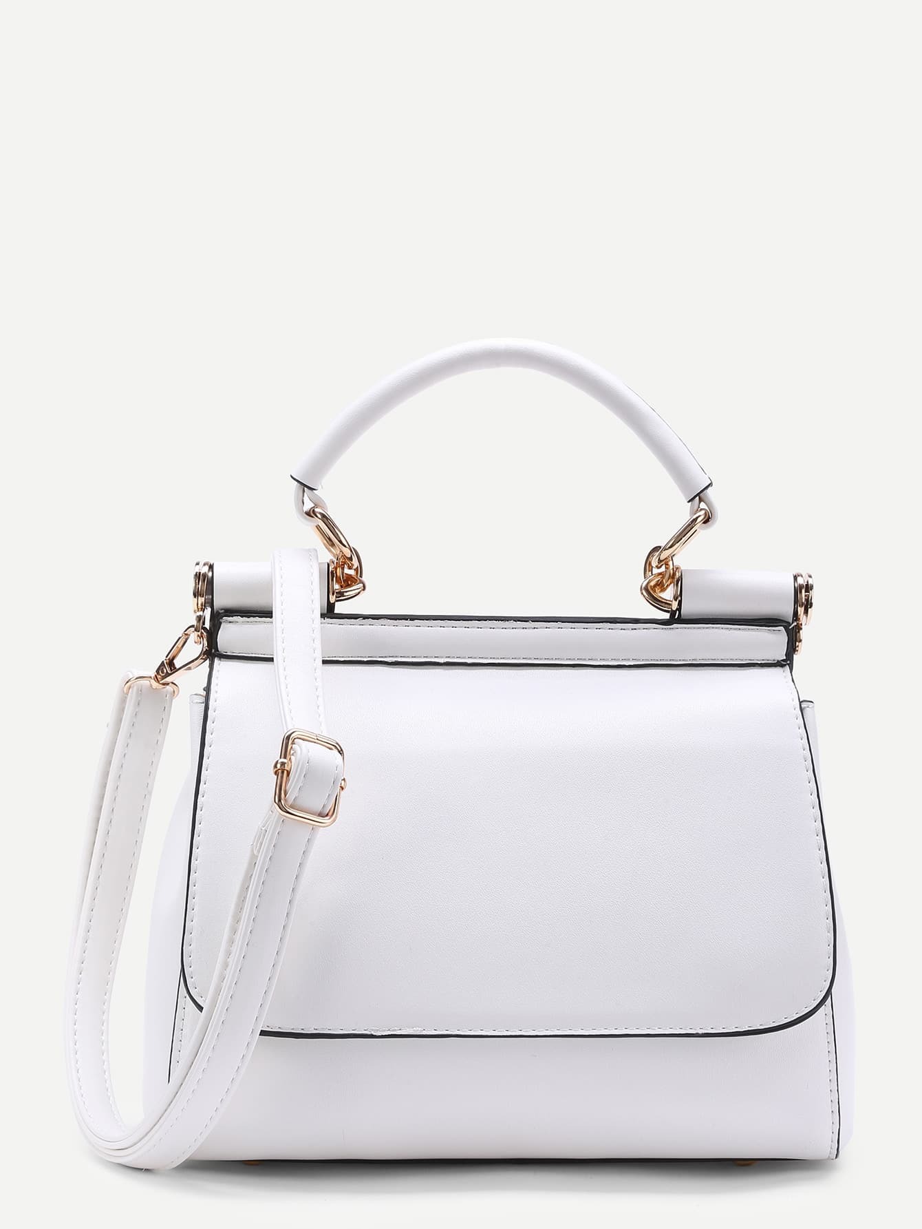 Applique Flower PU Shoulder Bag SheIn(Sheinside)