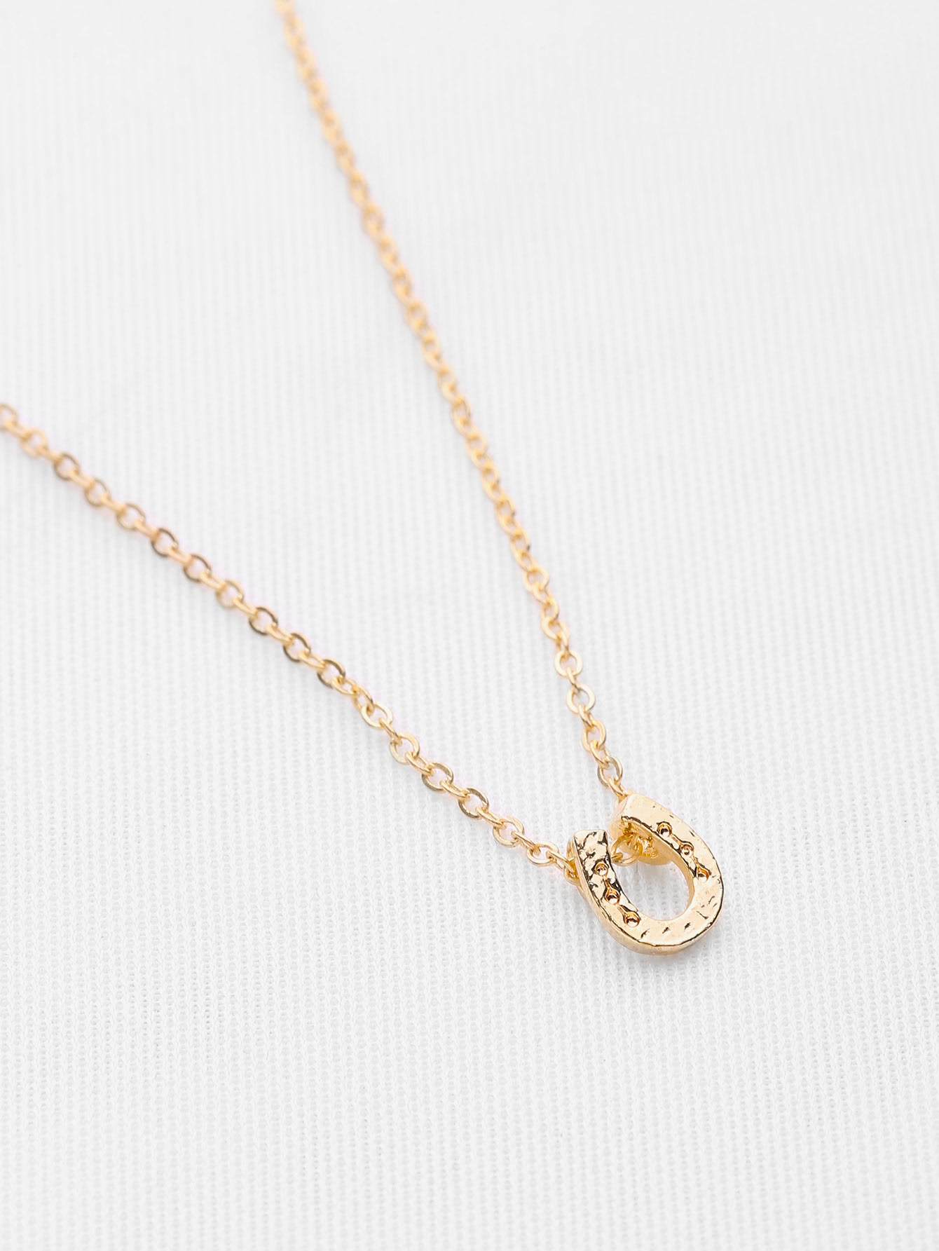 Hammered Charm Chain Necklace SheIn(Sheinside)