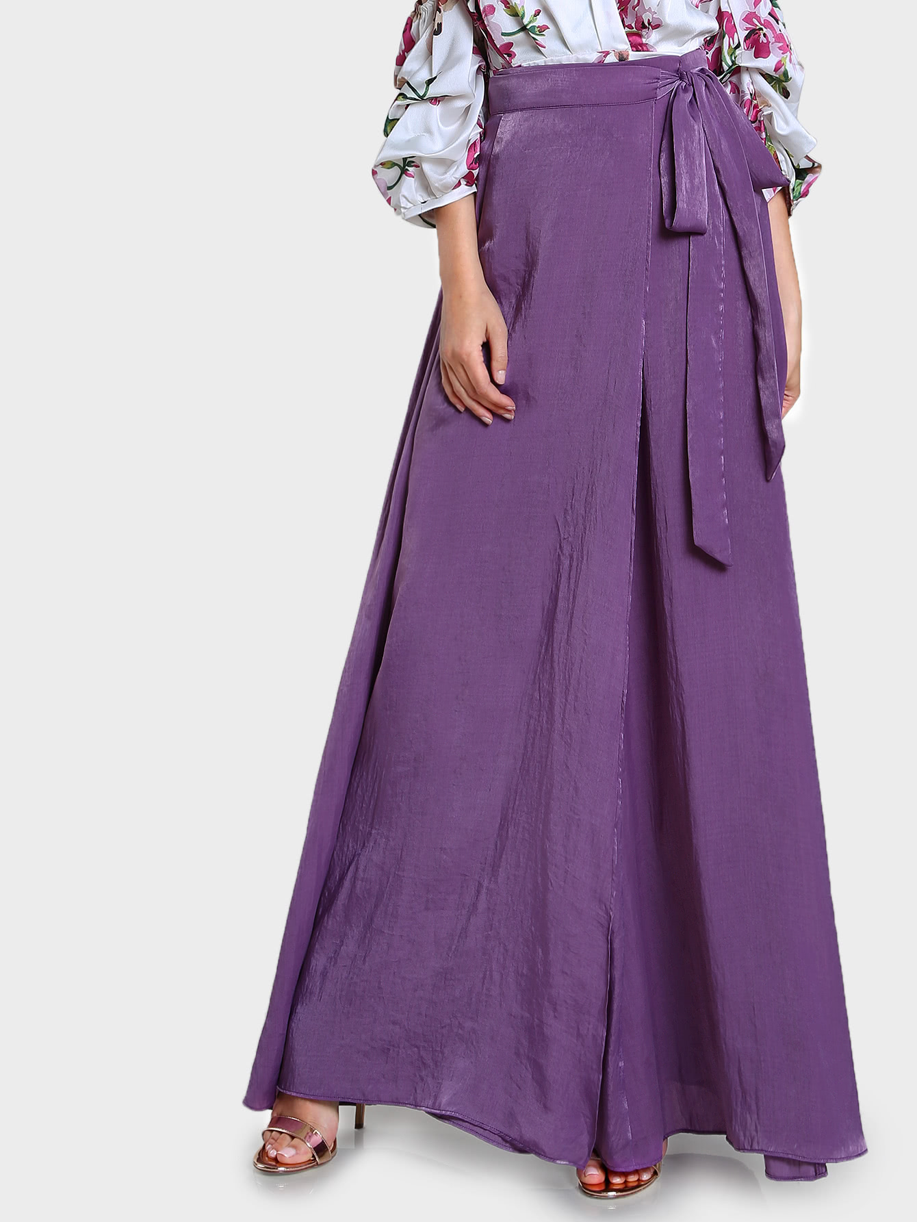 Self Tie Wrap Skirt SheIn(Sheinside)