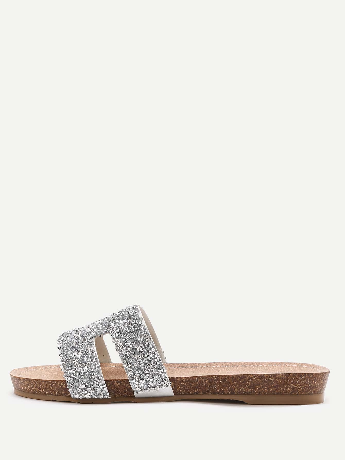 black glitter sliders