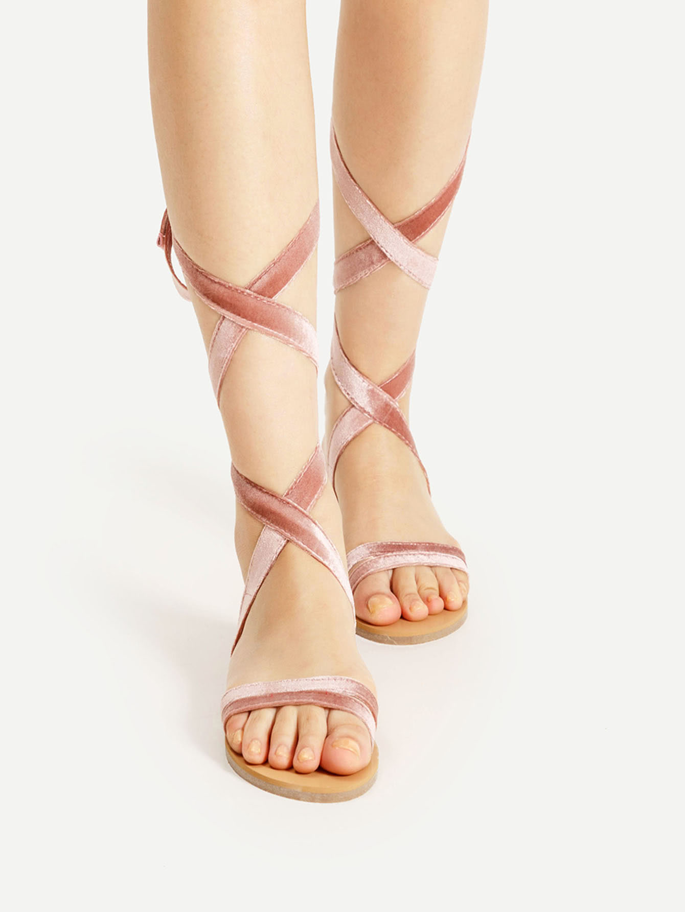 velvet sandals flat