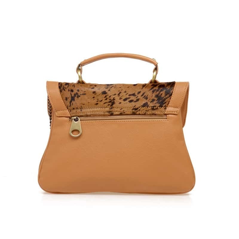 Camel Leopard Briefcase SheIn(Sheinside)