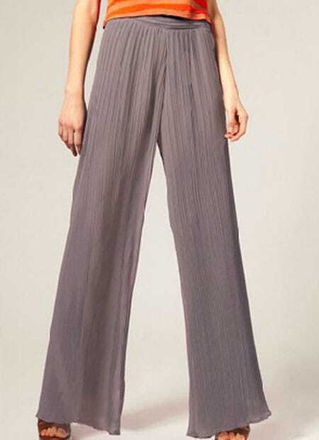 chiffon flare pants