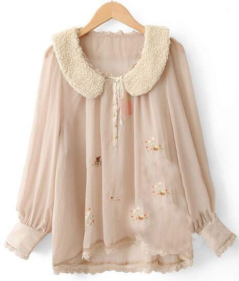 khaki chiffon blouse
