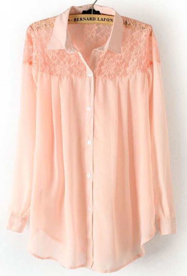 light pink chiffon blouse