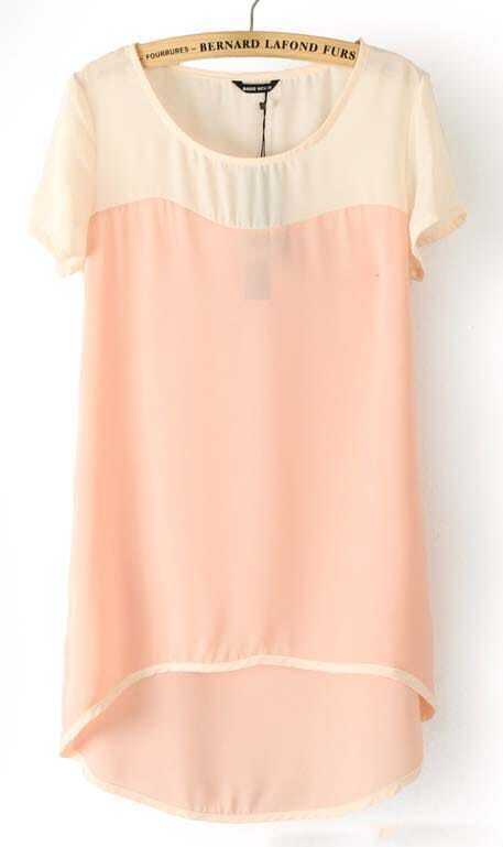light pink short sleeve blouse
