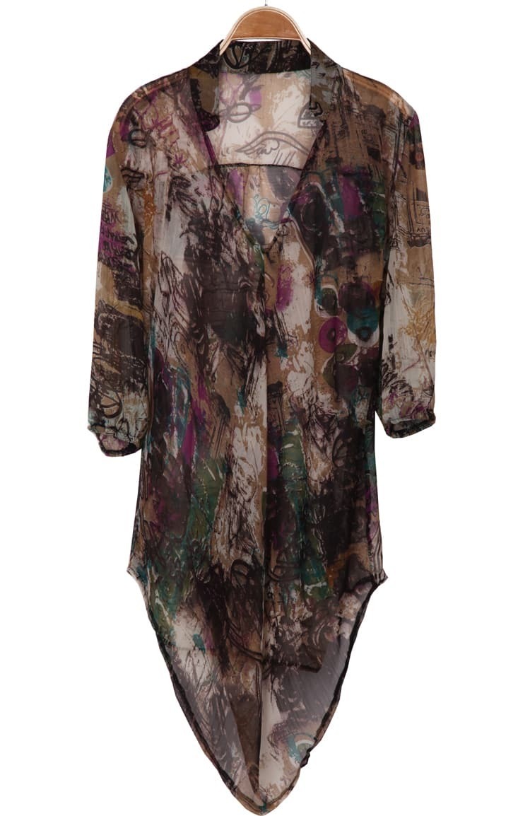 khaki chiffon blouse