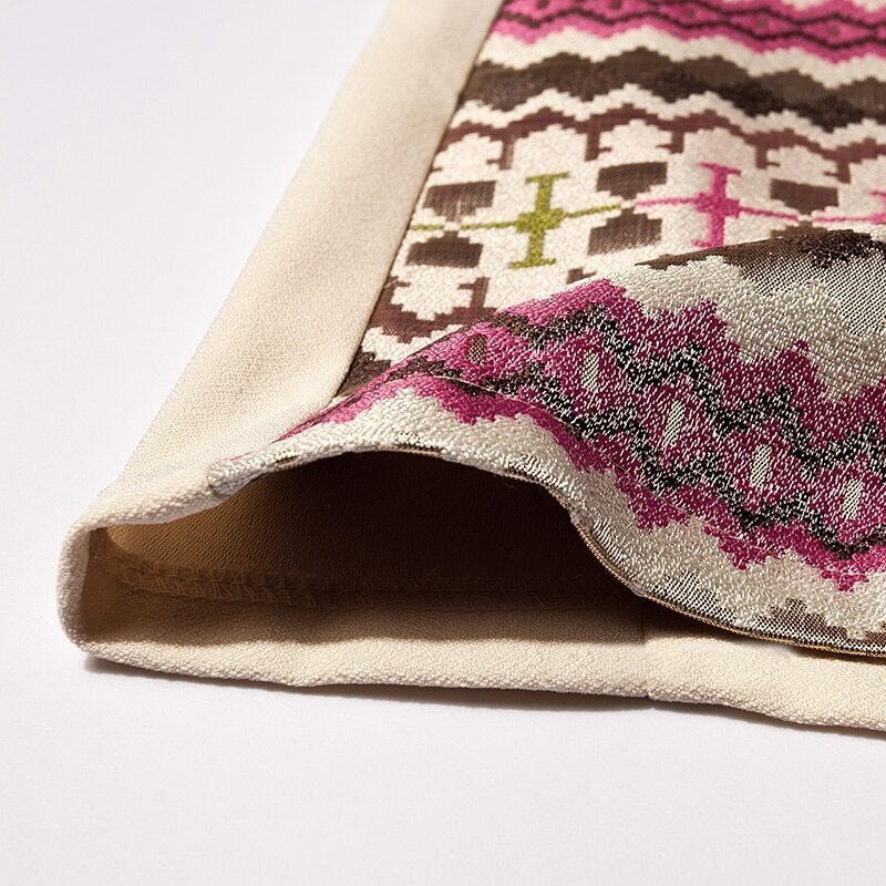 Purple Half Sleeve Metallic Yoke Zigzag Dress SheIn(Sheinside)