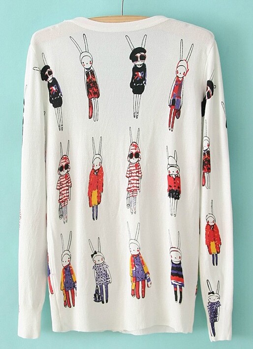 rabbit print sweater