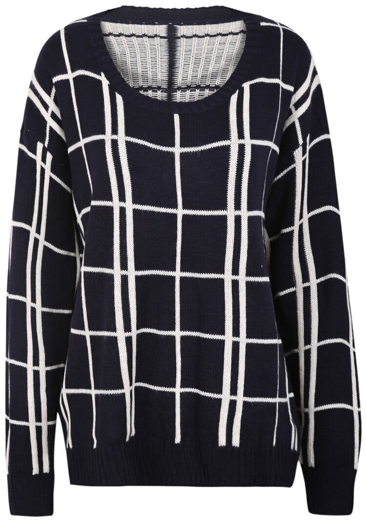 plaid knit sweater