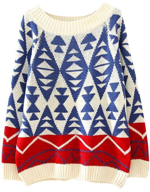 Geometric Pattern Knit Sweater | blue long sleeve geometric pattern knit sweater shein Geometric Pattern Knit Sweater | blue long sleeve geometric pattern knit sweater shein