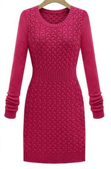 red cable sweater dress