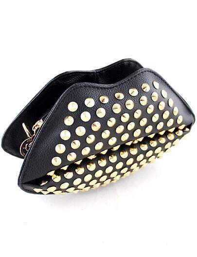 Black Rivet PU Leather Satchels Bag