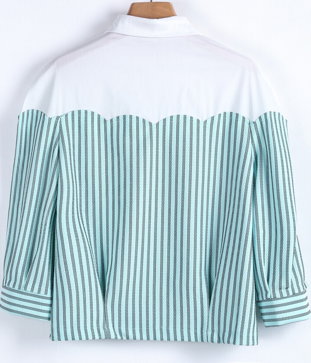 green and white striped crop top