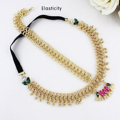 hair accessories gemstone chain gold shein hoop sheinside