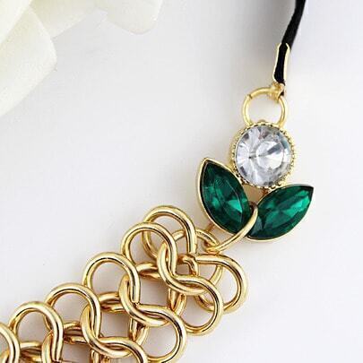 gemstone chain accessories hair gold shein