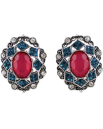 Red and green stone earrings Clearance