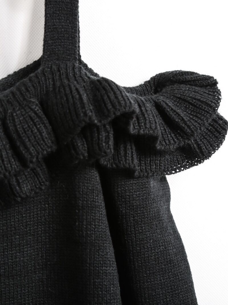 black off the shoulder knit