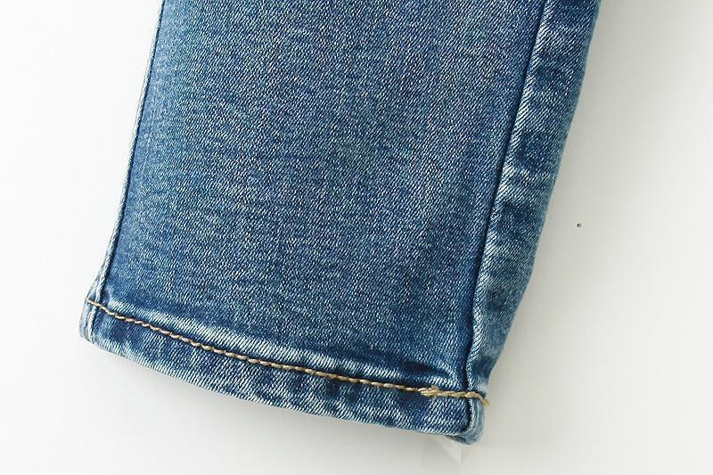 Blue Bleached Pockets Denim Pant SheIn(Sheinside)