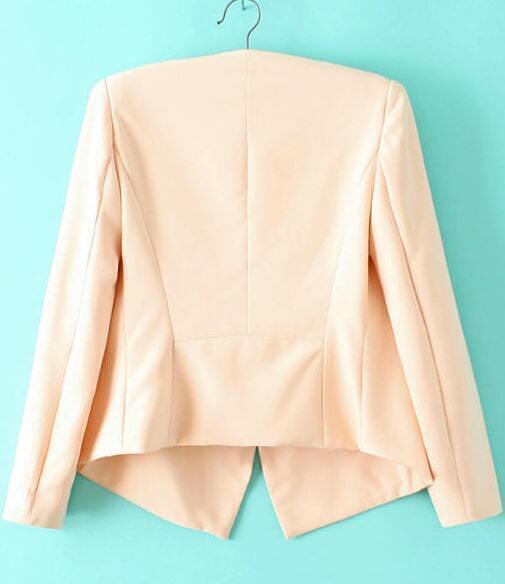Apricot Long Sleeve Casual Blazer SheIn(Sheinside)