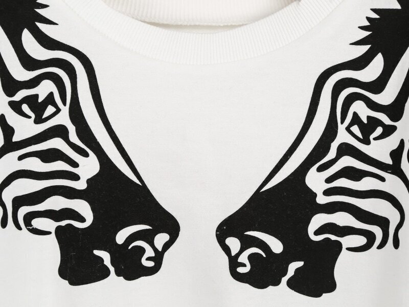 White Long Sleeve Zebra Print Sweatshirt SheIn(Sheinside)