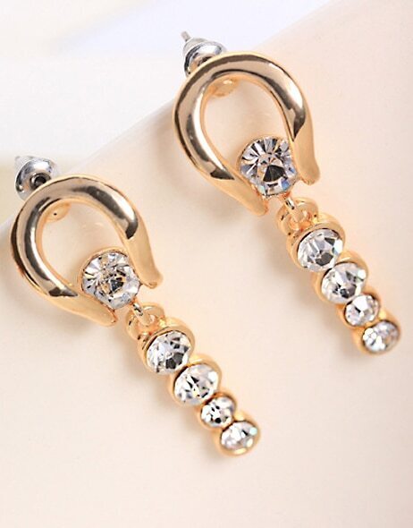 Gold Elegant Diamond Earrings