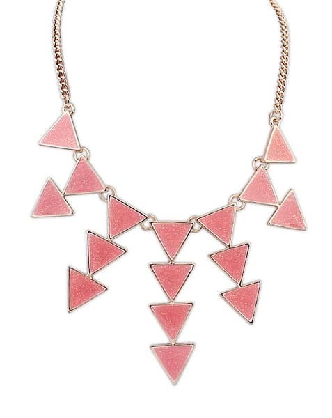 Red Gold Triangle Chain Necklace