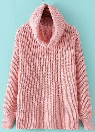 pink high neck long sleeve top