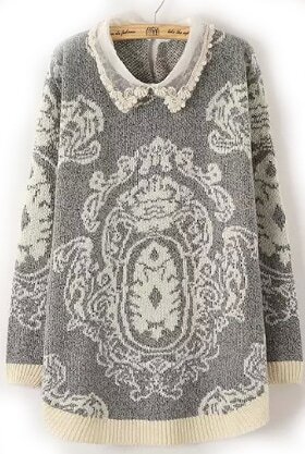 Vintage print sweater Clearance