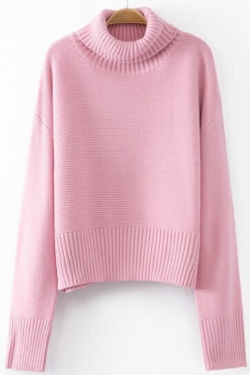pink high neck long sleeve top