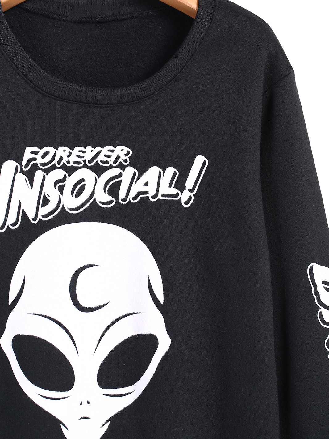 black long sleeve skull embroidery mohair sweater