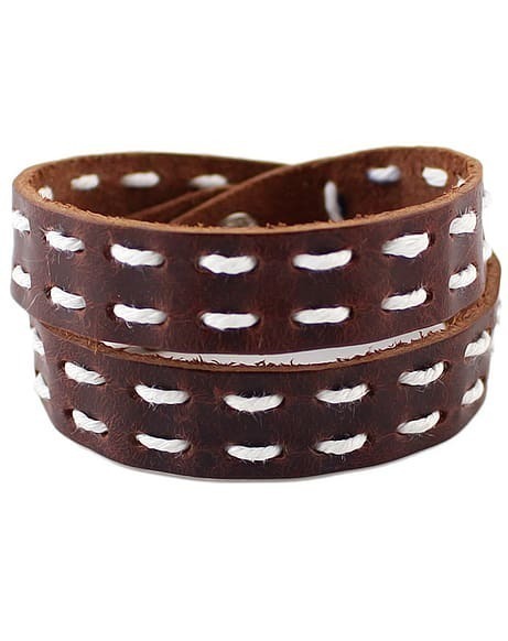 Brown Button Leather Bracelet