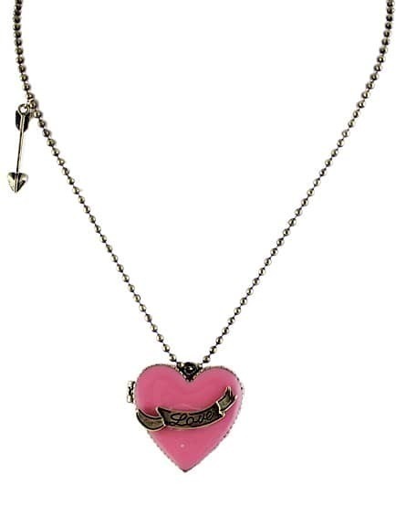 Rose Red Box Heart Crystal Openable Rhinestone Designs Pendant Necklace