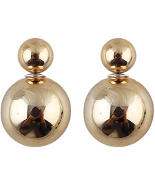 Gold Bead Stud Earrings