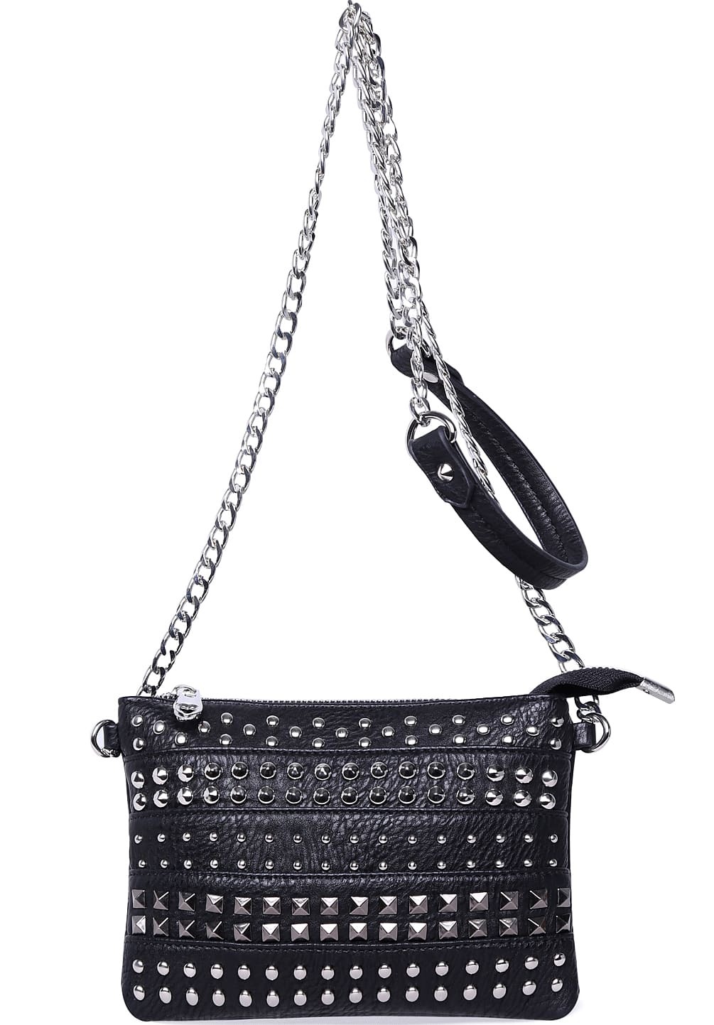 Black With Rivet Shoulder Bag SheIn(Sheinside)