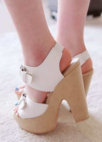 white platform sandals shein