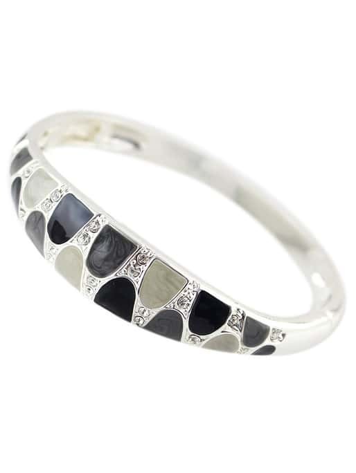 Black With Diamond Bangle Bracelet