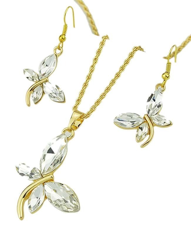 Costume Beautiful Imitation Crystal Butterfly Pendant Fashion Jewelry