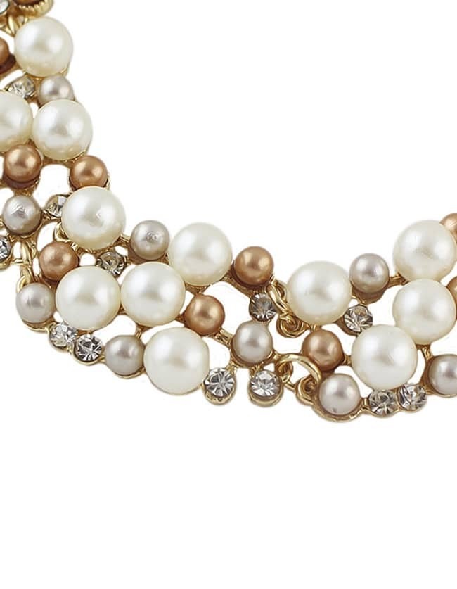 Costume Jewelry Fake Pearl Women Necklace Earrings Set SheIn(Sheinside)