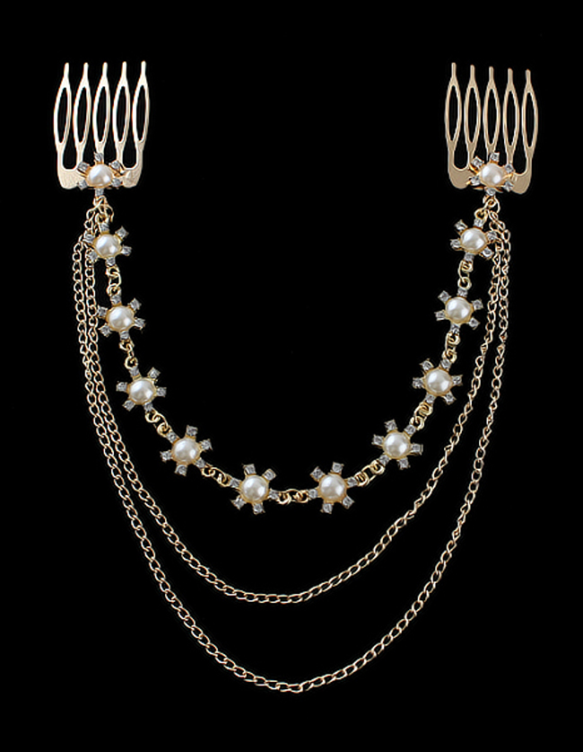 Gold Plated Hair Accessories SheIn(Sheinside)