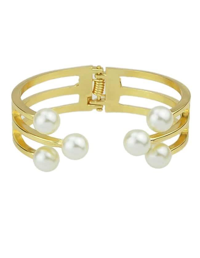 Cheap Alloy Fake Pearl Cuff Bracelet SheIn(Sheinside)