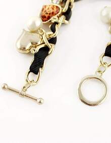 Leopard Heart Bowknot And Bead Multi-elements Bracelet