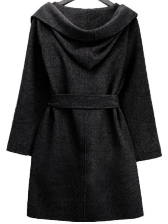 hooded tie waist coat