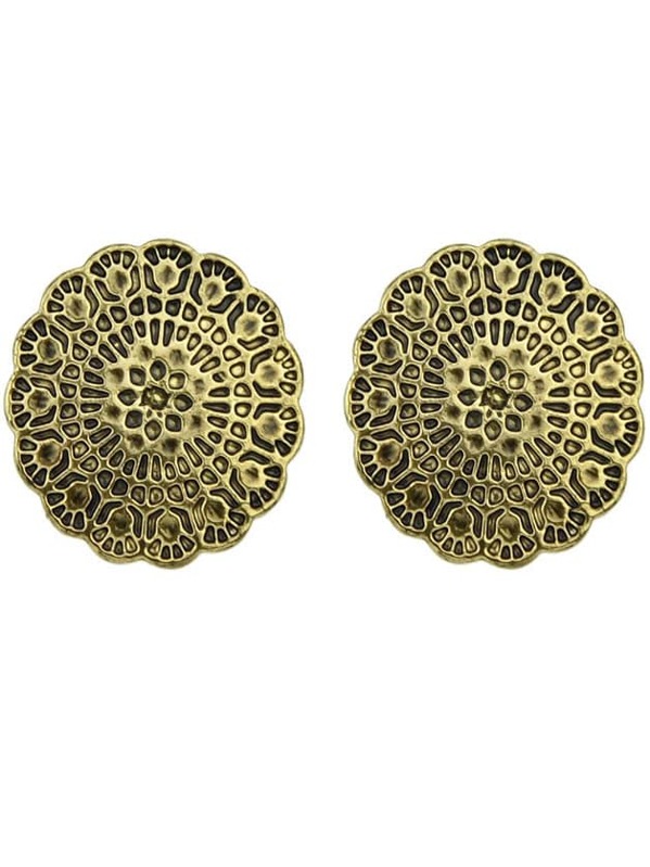 Gold Round Stud Earrings Shein Sheinside