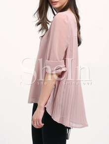 Blusas manga larga plisado Nude | Mode de Mujer | SHEIN España Blusas manga larga plisado Nude | Mode de Mujer | SHEIN España